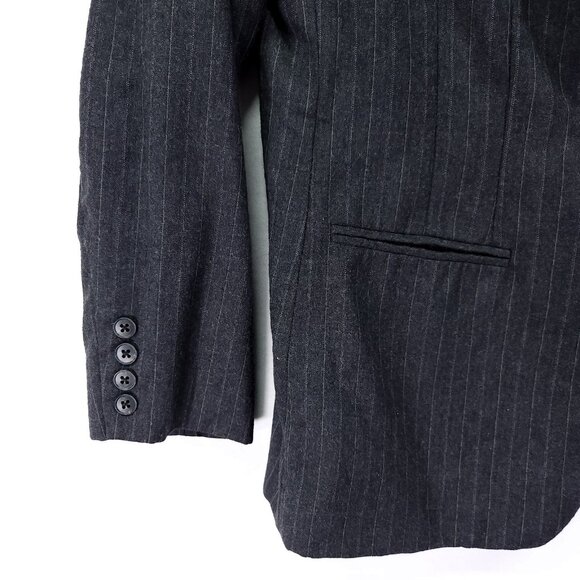 Lauren Ralph Lauren Wool Blazer Size 12P Womens Jacket Gray Pinstriped - Picture 11 of 13